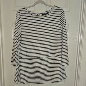 White House Black‎ Market Monochrome Striped Top